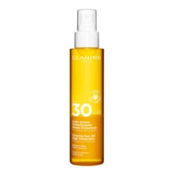 Clarins Huile Solaire Embellissante Haute Protection Corps SPF30 Huile Solaire Non Grasse, Non Collante