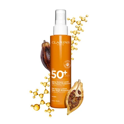 Clarins Spray Solaire Lacté Très Haute Protection Corps SPF50+ Spray Solaire Non Gras, Toucher Sec 3 Clarins Spray Solaire Lacté Très Haute Protection Corps SPF50+ Spray Solaire Non Gras, Toucher Sec – Image 3