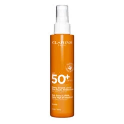 Clarins Spray Solaire Lacté Très Haute Protection Corps SPF50+ Spray Solaire Non Gras, Toucher Sec